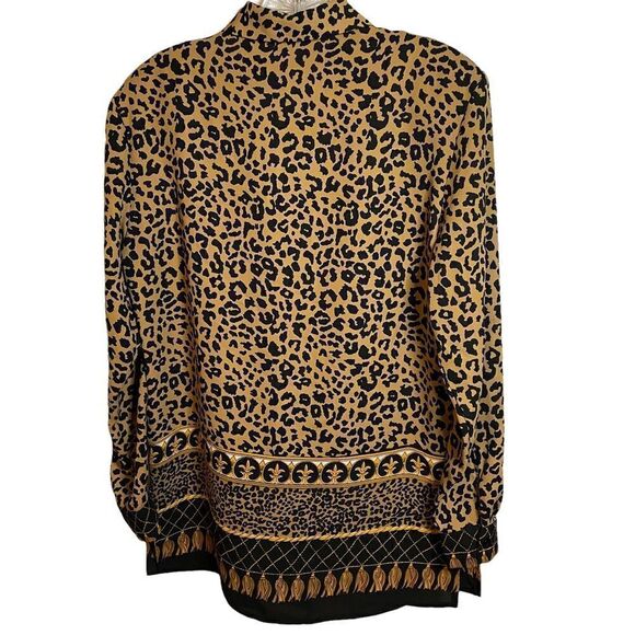 ANNA and Frank Blouse Leopard Print 80’s Vintage Button Down Womens S - Picture 8 of 8
